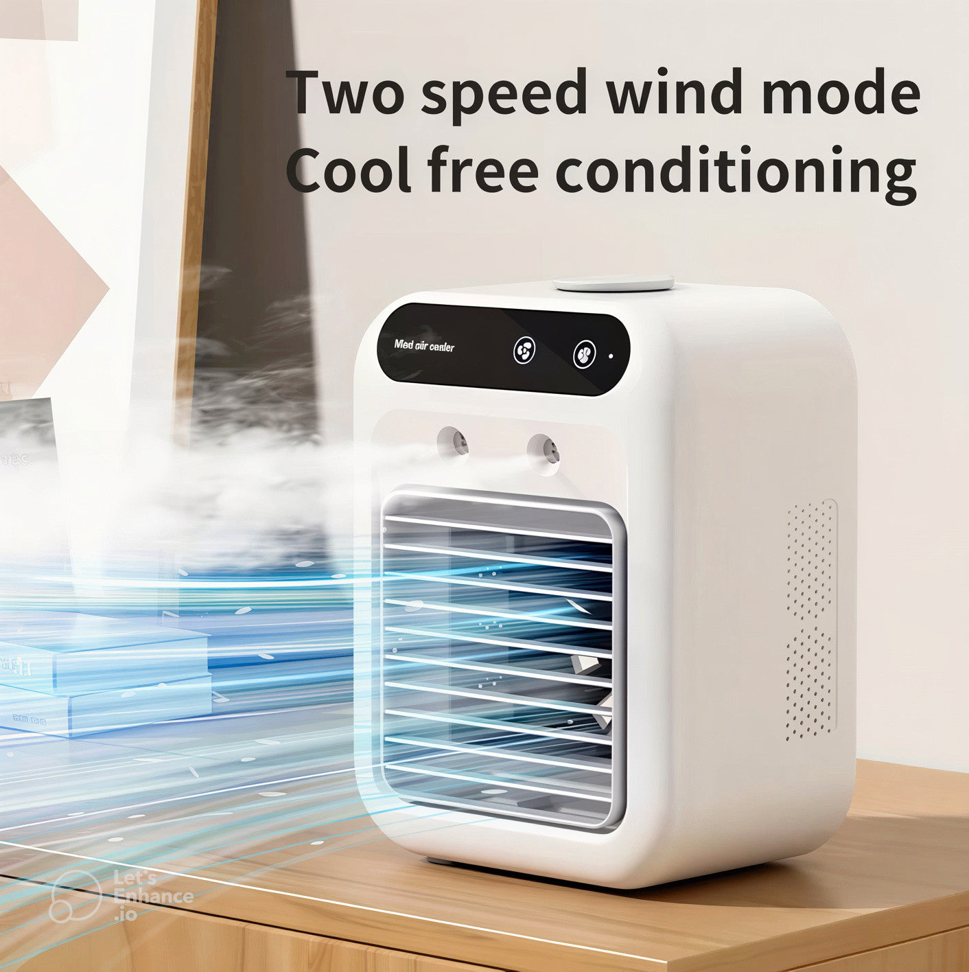 Mini Portable Air Cooler Fan – Desktop Evaporative Air Conditioner with 2-Speed Wind Mode & Humidifier Mist